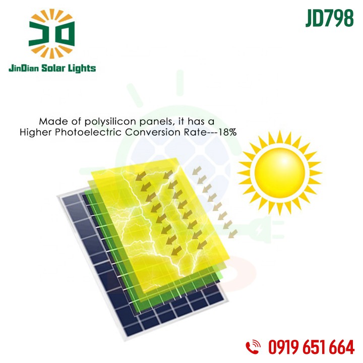 Đèn năng lượng mặt trời 300W Jindian JD798