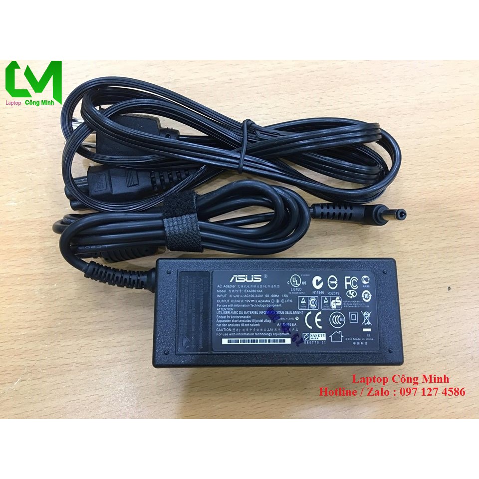 Sạc Laptop  Asus Zin Chân thường 19V ~ 3,42A - Bảo Hành 12 tháng