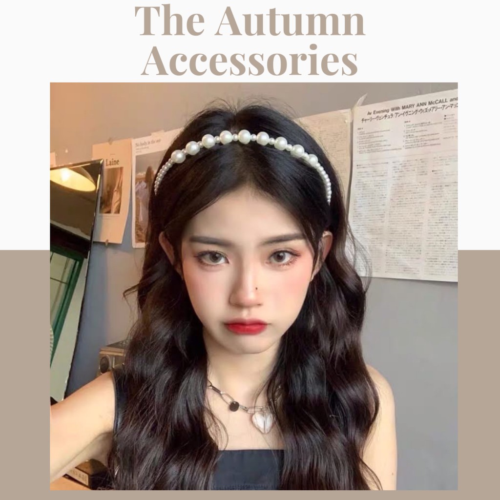 Bờm cài tóc đính ngọc trai nhân tạo đơn giản phong cách Hàn Quốc hot trend - The Autumn Accessories