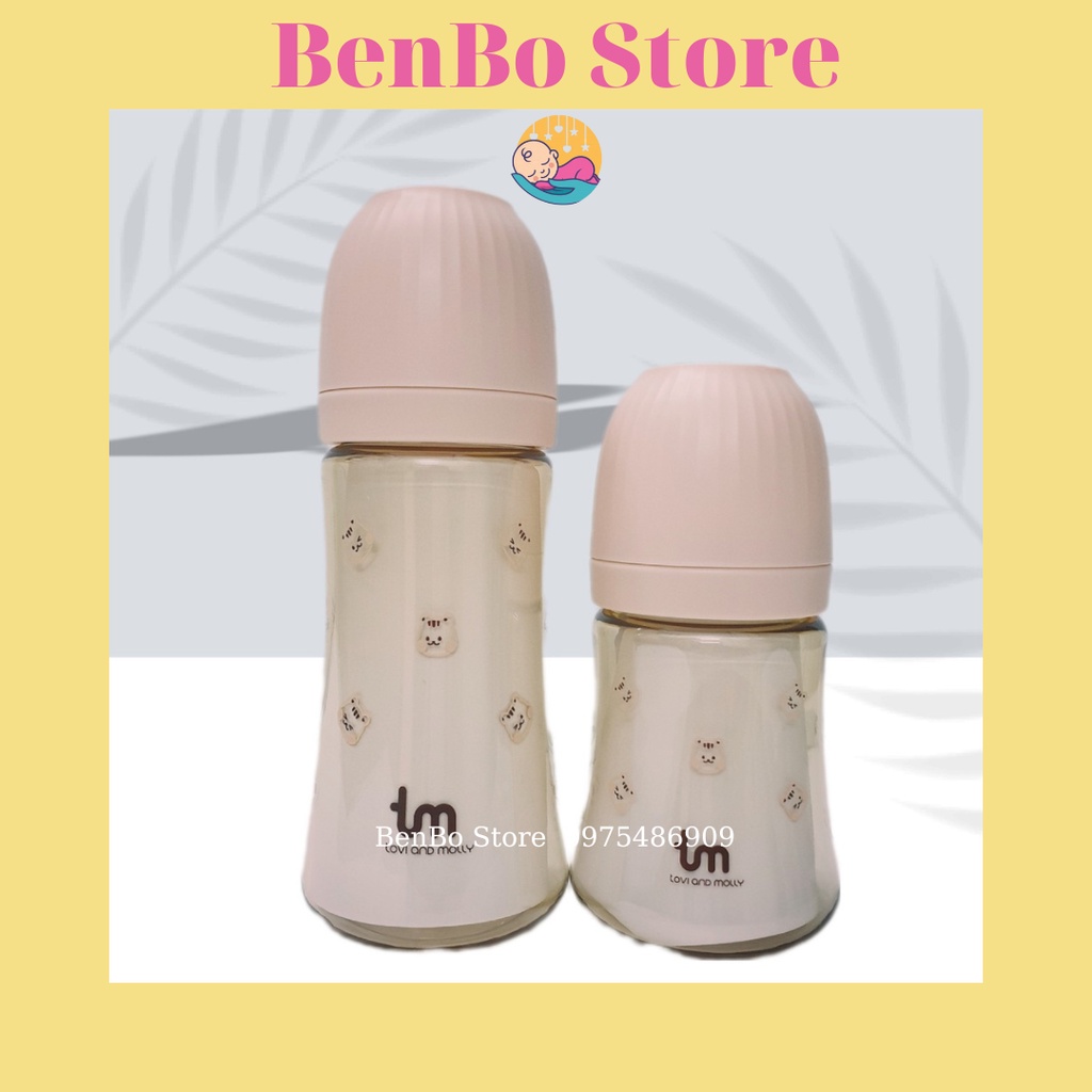 Bình sữa Sóc/ Thỏ Dottodot x Tovy & Molly Hàn Quốc mẫu hổ cho bé 180ml 280ml