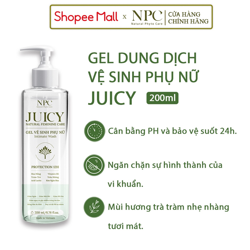 Dung dịch vệ sinh phụ nữ NPC JUICY cải thiện mùi hương và làm sáng hồng da vùng kín (100ml/200ml)