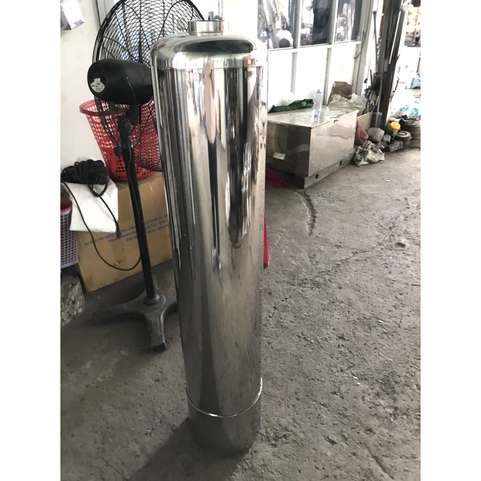 1 cái vỏ bình lọc nước inox phi 250 kèm van tay 3 ngã phi 27 + ống lọc