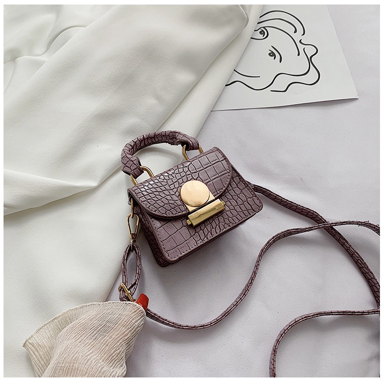 Túi đeo chéo nữ mini nhỏ xinh dây da, khóa bấm sang chảnh, sành điệu,hàng nhập quảng châu GL65