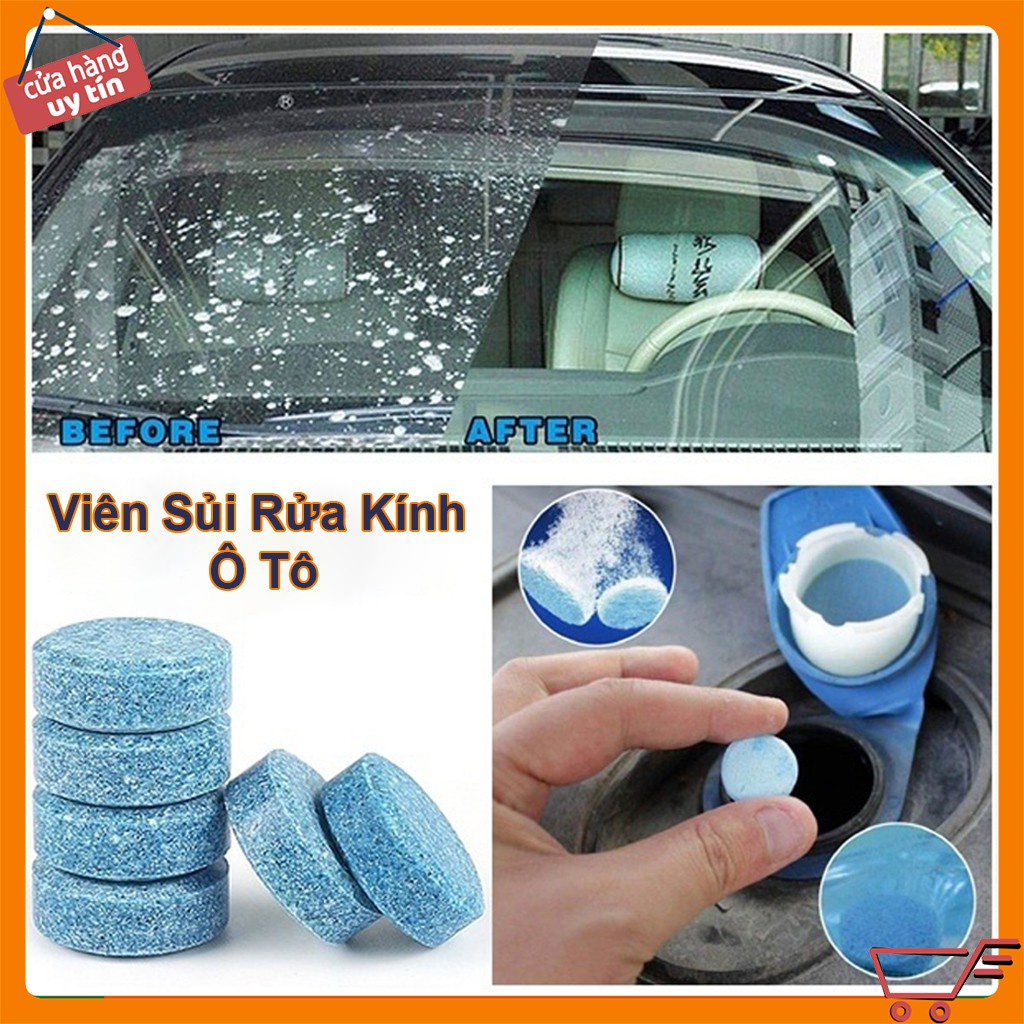 Viên Sủi Rửa Kính Ô Tô Đa Năng Giá Rẻ - Nước Rửa Kính Xe Hơi Decoroto Siêu Sạch Bóng - 1 Viên Pha Với 4l Nước