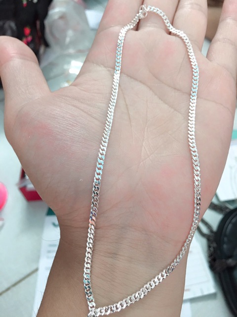 Dây chuyền họng đơn bạc ta phay sáng đẹp cho bé