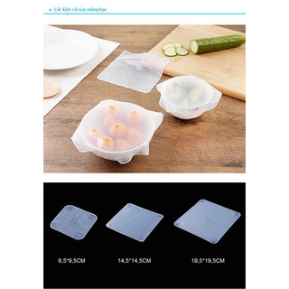 Bộ 4 Màng Bọc Thực Phẩm Silicon Stretch&Fresh