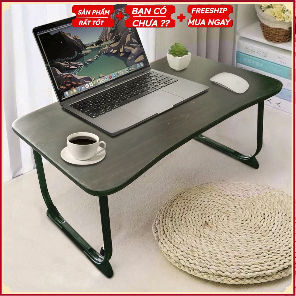 Bàn Laptop - Bàn Ngồi Học Gỗ Xẻ Lát Tự Nhiên 100% - Size 60x90cm - Bàn Học Sinh Chân Trụ Sắt Siêu Chắc Bảo Hành 3 Năm
