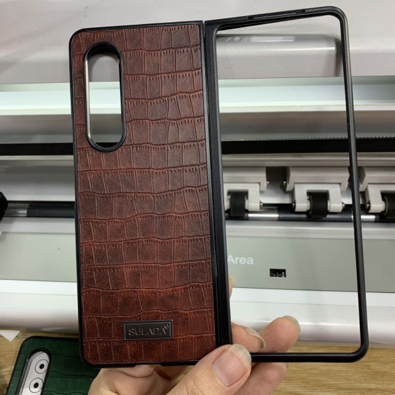 Ốp lưng Samsung Zfold 2 / Z Fold 2 / Zfold 3 / Z Fold 3 kiểu vân da cá sấu hàng công ty full box