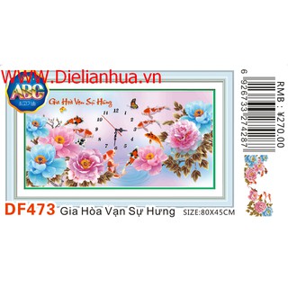 Tranh đính đá ABC Gia Hòa Vạn Sự Hưng. Kích thước 80x45cm