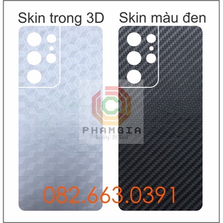 Miếng dán mặt lưng skin carbon Samsung S21 Ultra