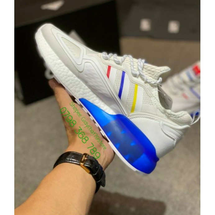 Giày Adidas ZX 2K Boost White/Blue  Men/Women