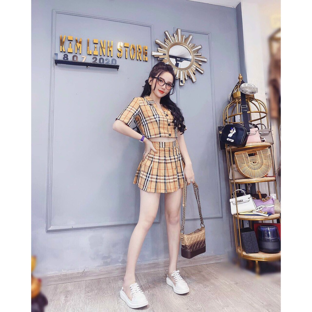 Đầm caro buộc eo nơ sau lưng thời trang cao cấp SUSU_FASHION193