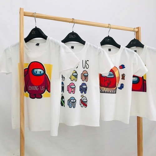 ÁO THUN UNISEX AMONG US TRẮNG TAY NGẮN TAY LỠ NAM VÀ NỮ AOMI IN HÌNH SIÊU HOT AOMIVN