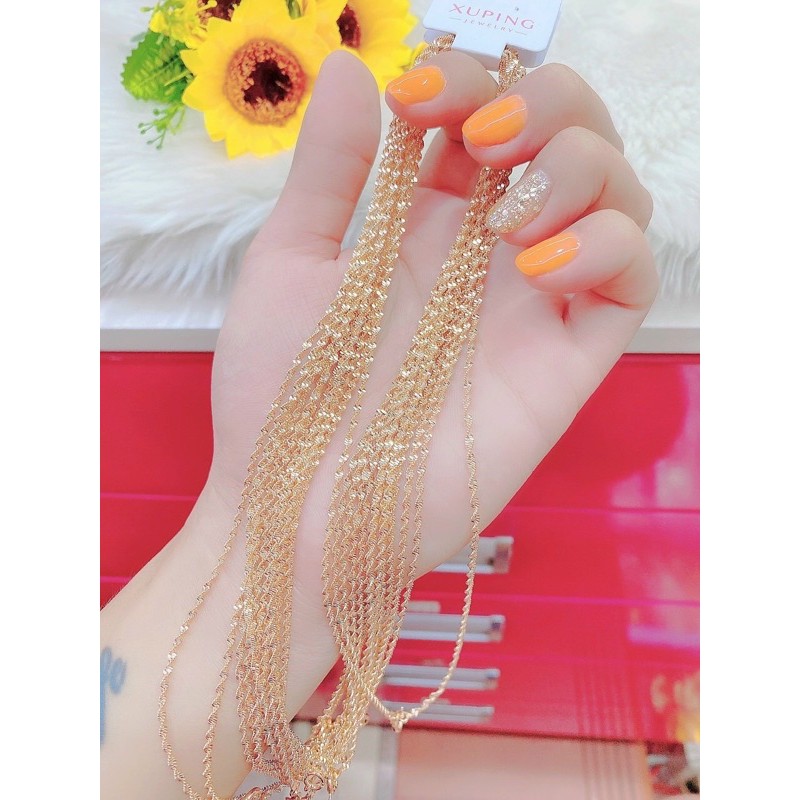 Dây chuyền nữ kiểu xoắn màu vàng 18