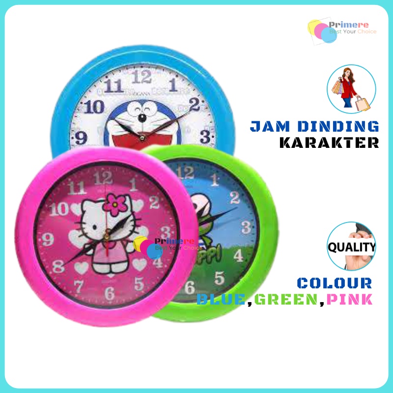 Đồng Hồ Treo Tường Hình Nhân Vật Hoạt Hình Doraemon Hellokitty