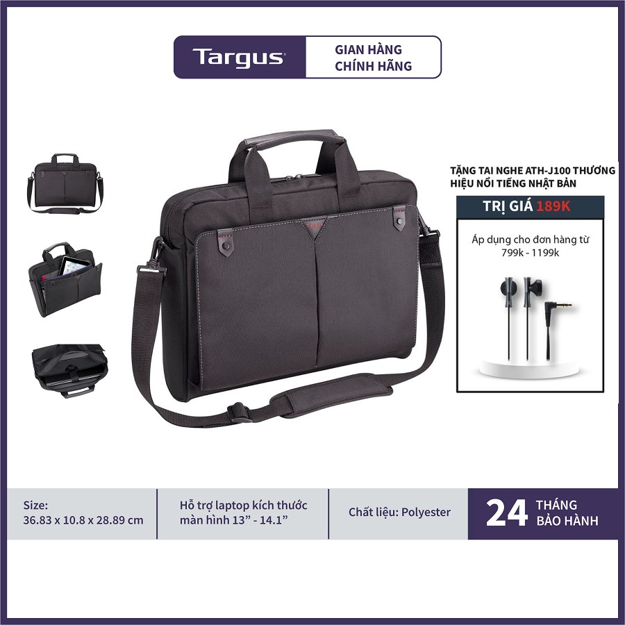Túi Xách Laptop TARGUS CN514 13 14.1 Inch Chống Thấm Nước Classic Toploading Case - Hàng Chính Hãng | BigBuy360 - bigbuy360.vn
