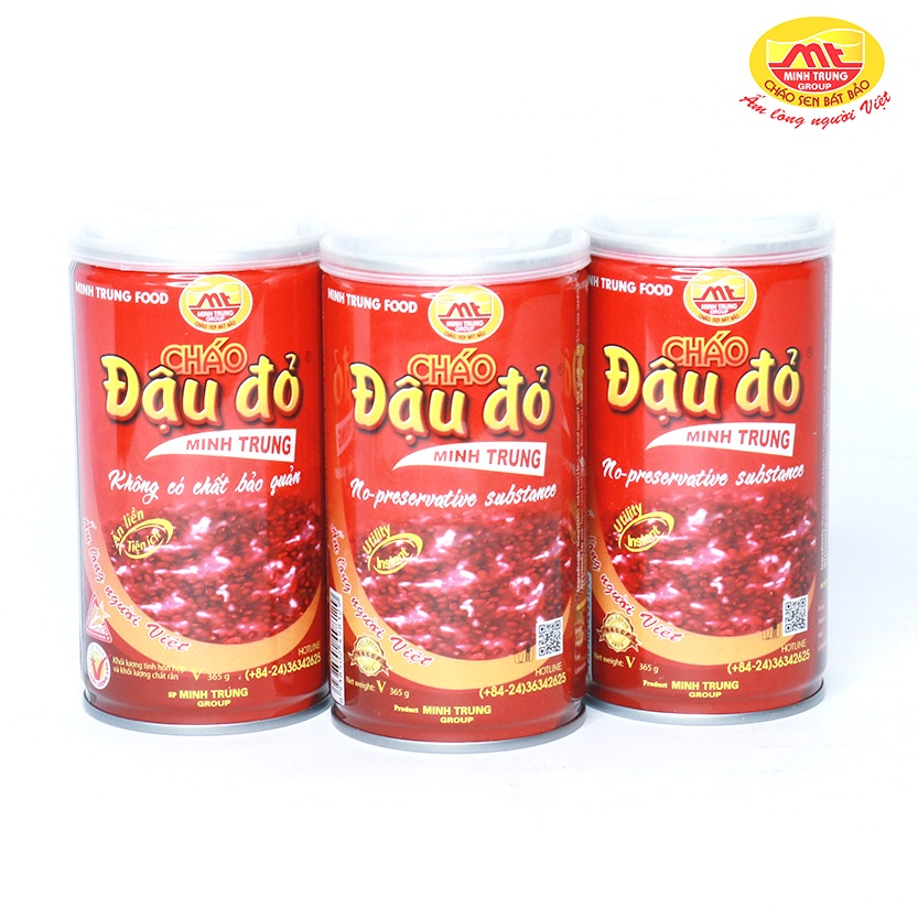 Cháo ăn liền đậu đỏ Minh Trung combo 3 lon - CHAODAUDO 3
