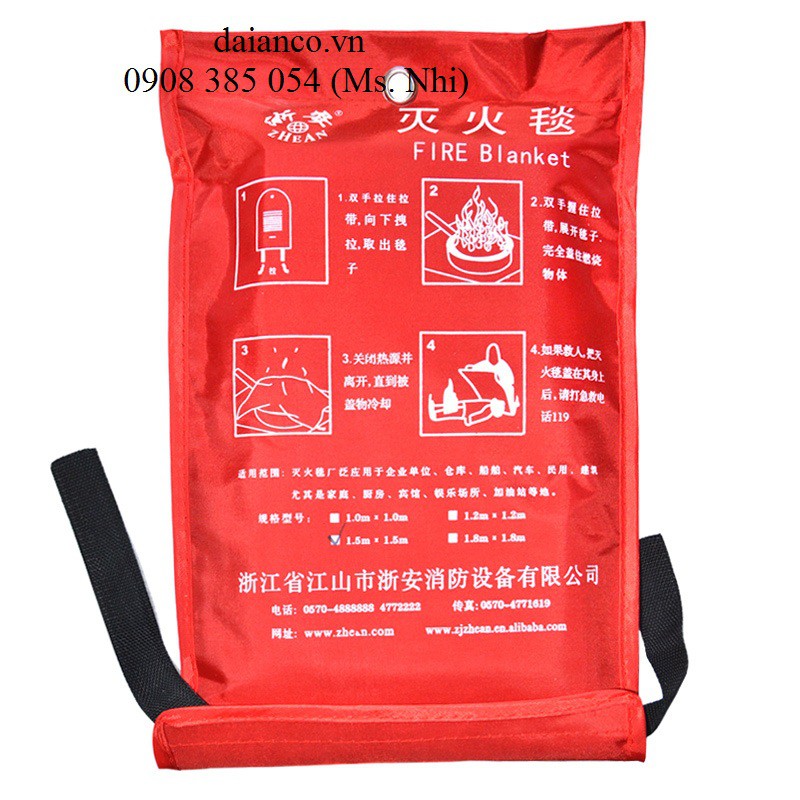 Bạt dập lửa/ thảm chống cháy KT 1m x 1m - hình thật