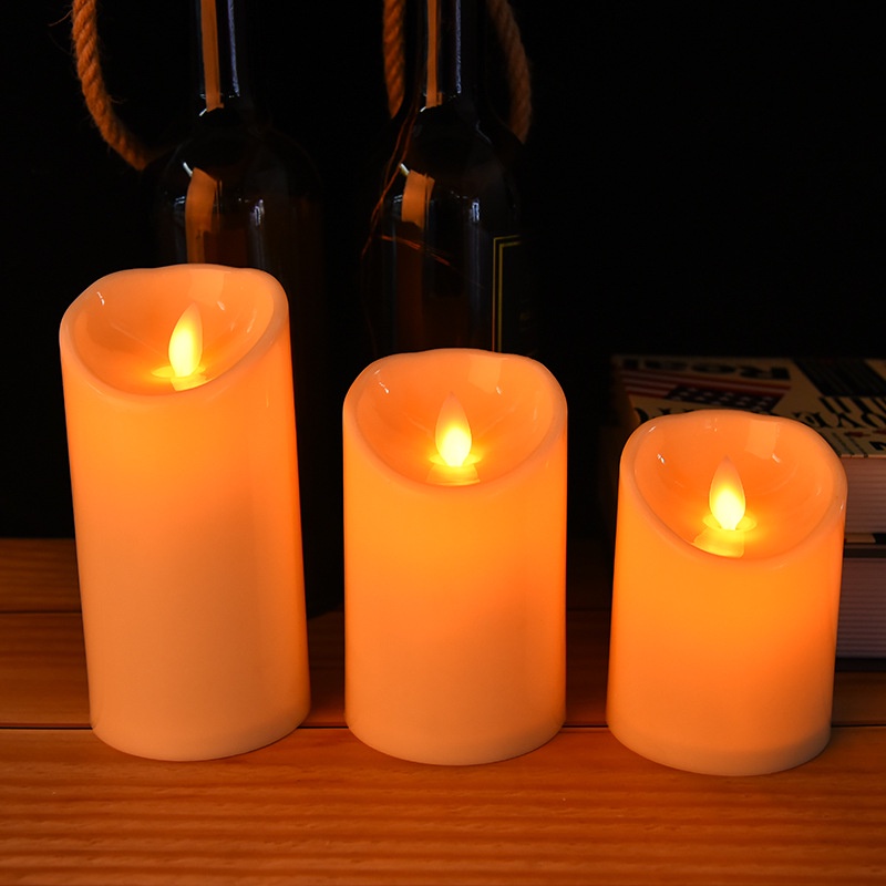 Nến điện tử VỎ NHỰA sử dụng điều khiển từ xa  đèn cầy remote tắt bật tiện lợi trang trí nhà hàng, quán cafe