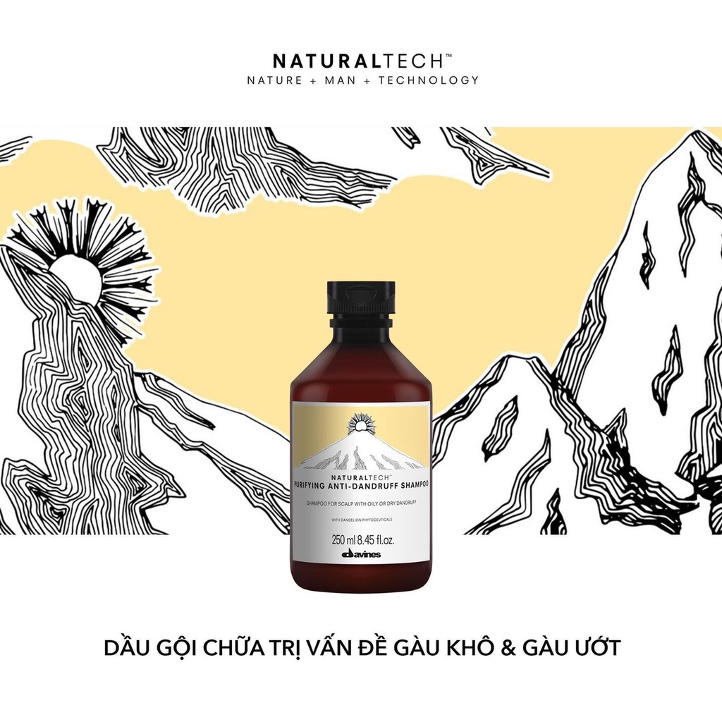 [Chính Hãng 100%] Dầu Gội Tóc Gàu Davines NaturalTech Purifying Shampoo 250ml - Hàng Nhập Khẩu