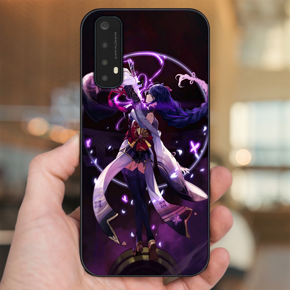 Ốp lưng Realme 7 viền đen in hình Raiden Shogun Genshin Impact