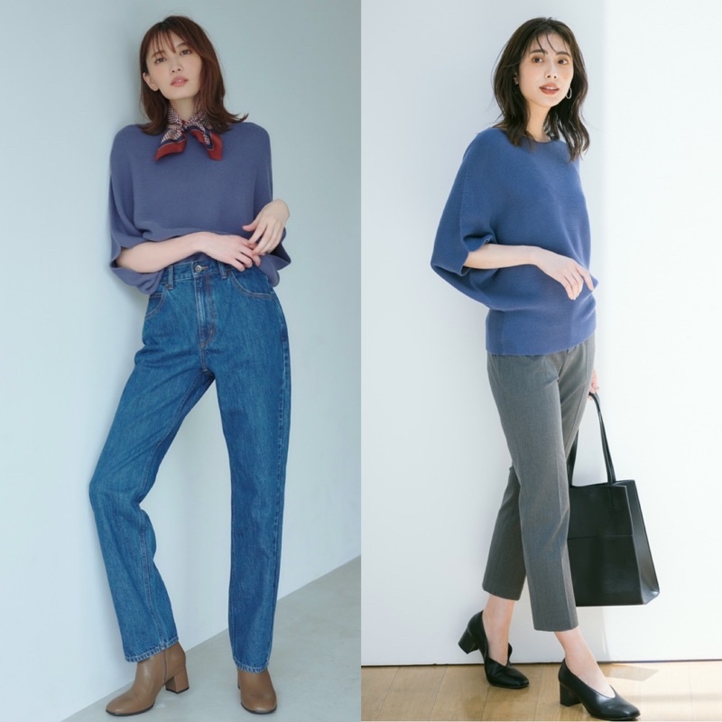 Áo len nữ cổ thuyền tay dơi lỡ dòng Knit 3D dễ thương của Uniqlo