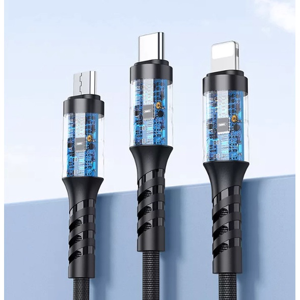 Cáp sạc nhanh 3.1 Remax 186 Cho Ip 3 in 1 dài 1.2m