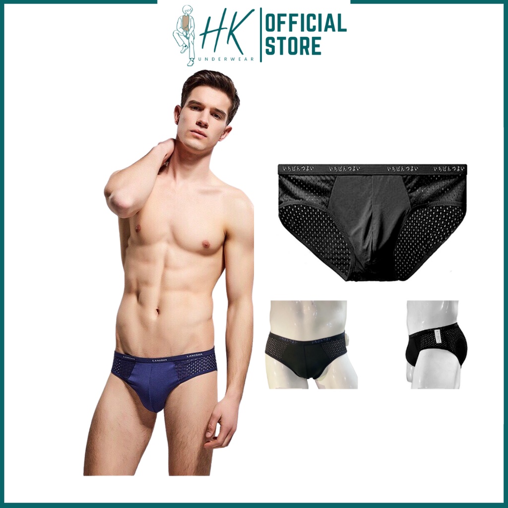 Quần Xì Nam Lưới Thông Hơi Combo 4 Cái, Quần Lót Nam Tam Giác Lưới  Thông Hơi Thoáng Khí.