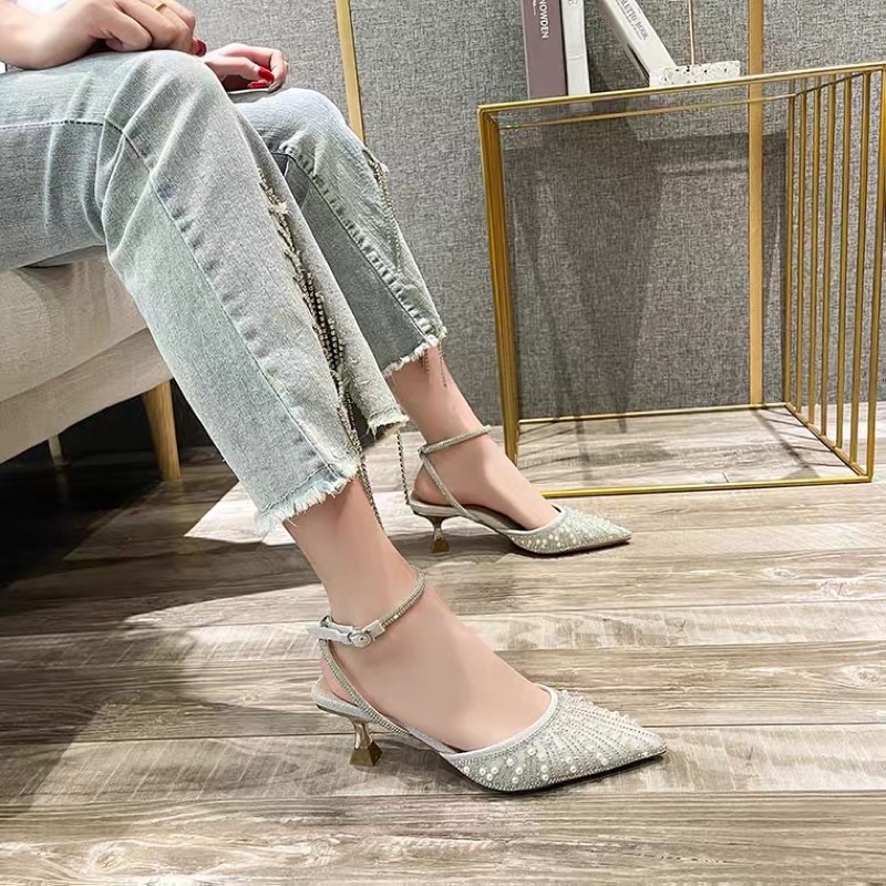 Giày cao gót bling bling, giày đính ngọc lấp lánh phong cách sang chảnh thời trang dành cho nữ