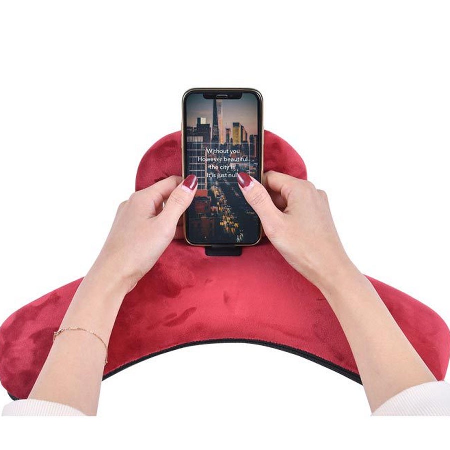 Giá đỡ điện thoại nỉ nhung mềm mại giúp bạn rảnh tay, Kẹp điện thoại kiêm gối tỳ tay thông minh