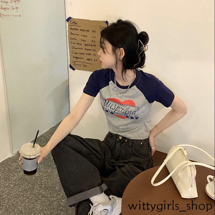 Áo Thun Nữ Ngắn Tay Cổ Tròn Thời Trang Hàn