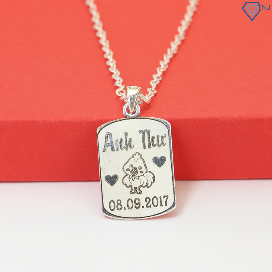 Dây chuyền bạc cho bé hình con gà khắc tên DCT0079 Trang Sức TNJ