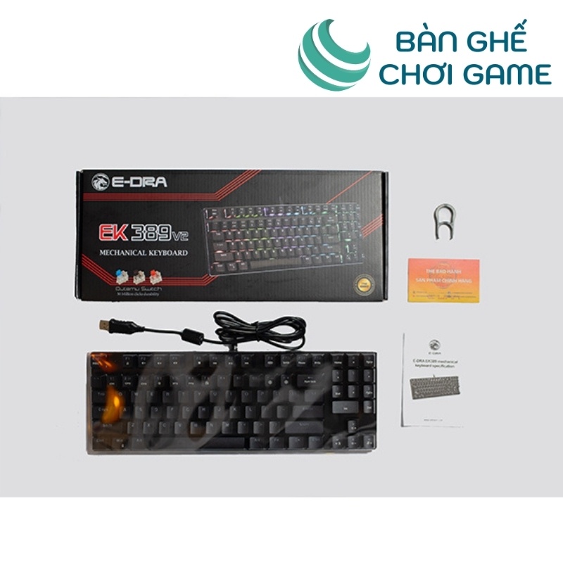 [Mã 254ELSALE giảm 7% đơn 300K] Bàn phím cơ E-Dra EK389 v2 Outemu Switch (Blue / Brown / Red) - Hàng chính hãng