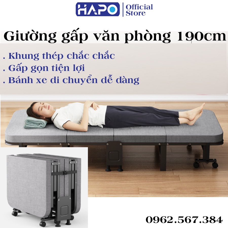 Giường gấp văn phòng thông minh khung thép gấp gọn.Giường xếp bệnh viện văn phòng gấp gọn bánh xe di động