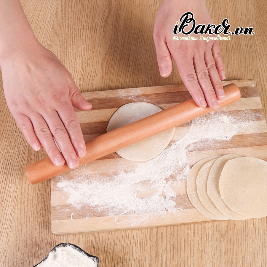 Cây cán bột/ cây lăn bột gỗ không tay cầm - Dài 28cm