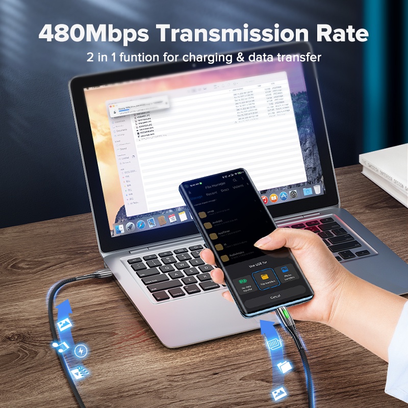 Cáp sạc nhanh USB Type C 5A 2M QOOVI thích hợp cho điện thoại Android USB C QC 4.0