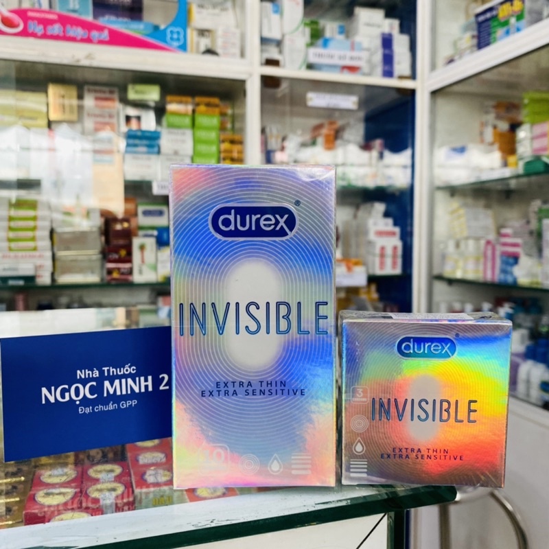 ✅  Bao Cao Su Durex Invisible Extra Thin Sensitive Siêu Mỏng-Cảm Giác Chân Thật