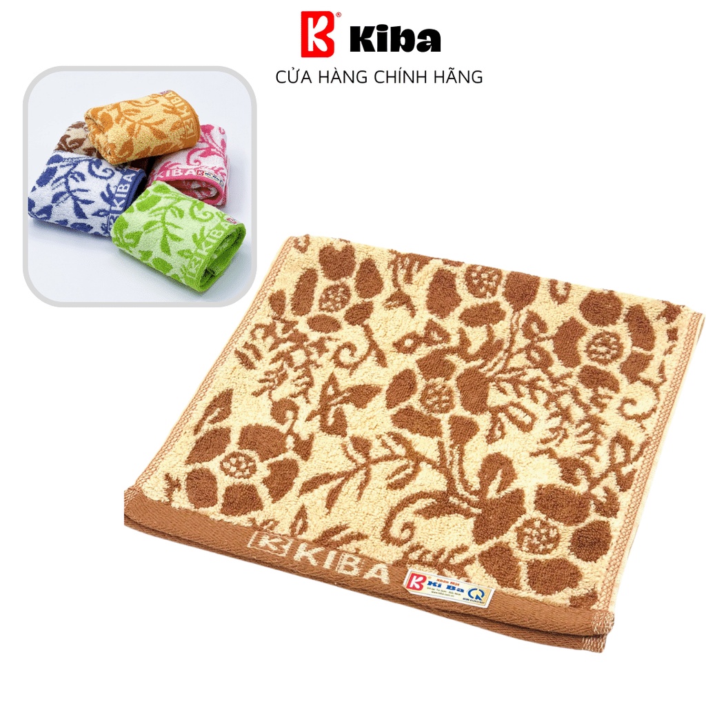 Khăn Mặt KIBA Họa Tiết Hoa Hồng Dây Cỡ Bé 28x48cm, Chất Cotton Êm, Mềm, Dày Dặn Thấm Hút Tốt, An Toàn Cho Da
