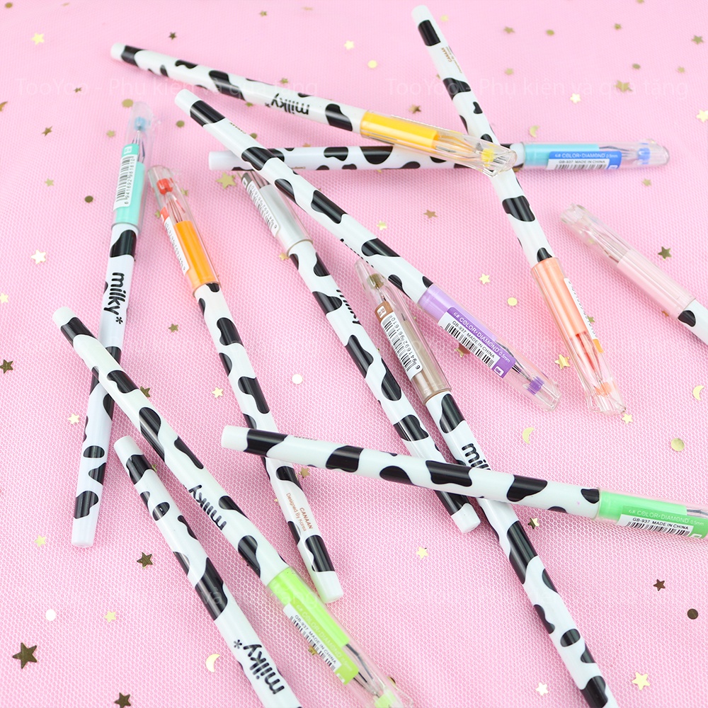 Bút bi nước nhiều màu họa tiết con bò sữa dễ thương cute TooYoo TY0072