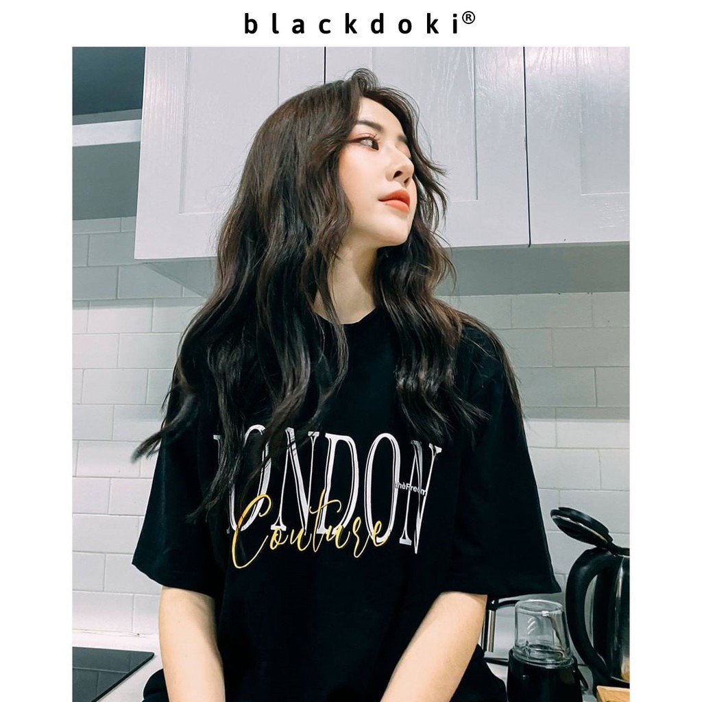 Áo thun nữ BLACKDOKI-LONDON , áo phông basic unisex form rộng tay lỡ chất cotton dày dặn cá tính M139