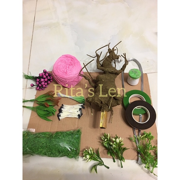 Nguyên liệu làm hoa len