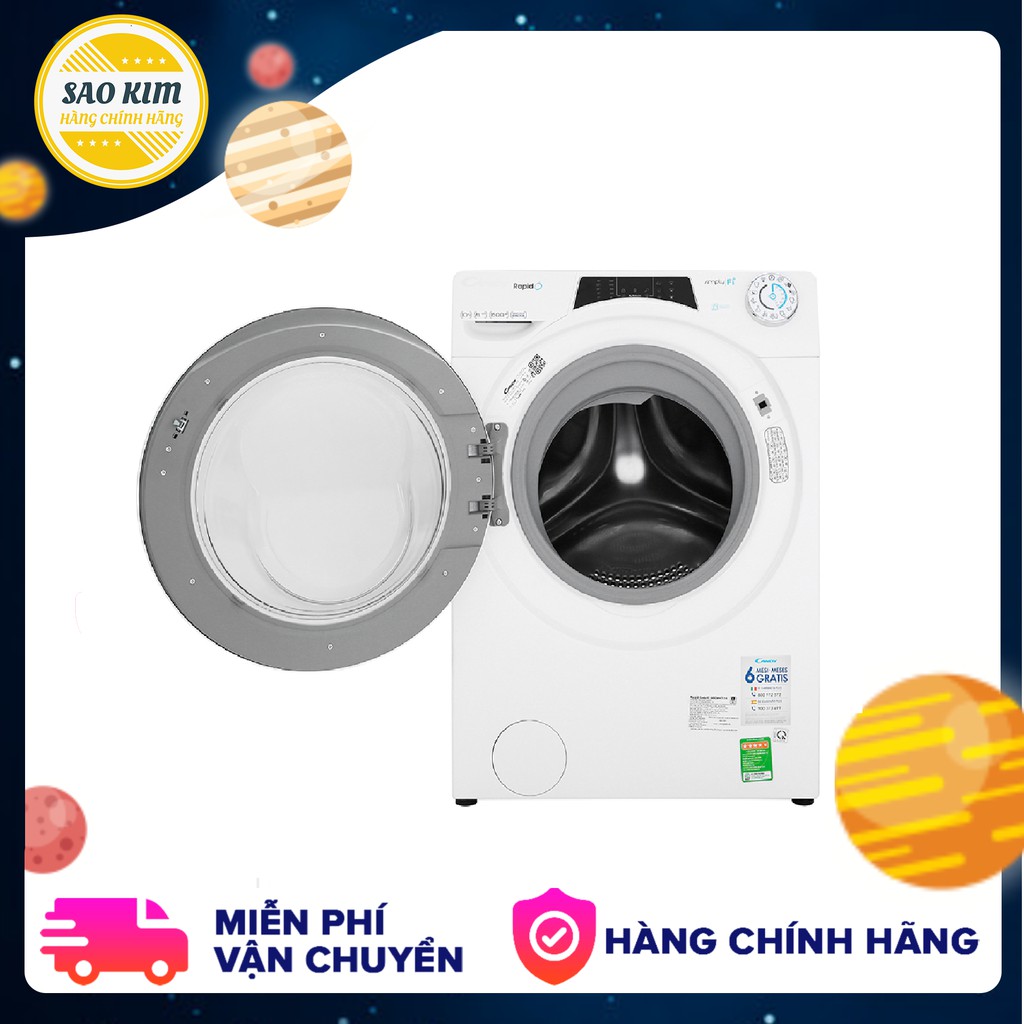 Máy giặt Candy Inverter 10 kg RO 16106DWHC7\1-S - Hiệu suất sử dụng điện 32.7 Wh/kg - Bảo hành 2 năm