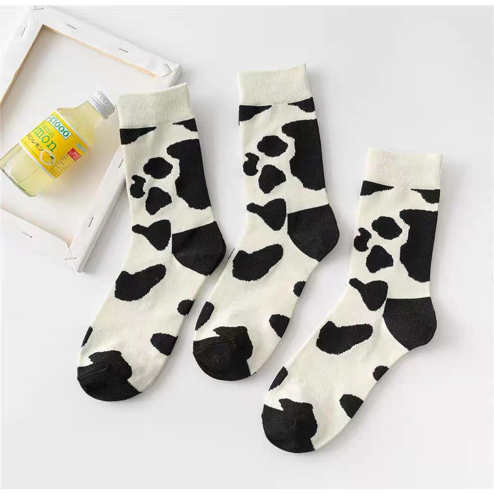 Tất vớ nữ nam bò sữa cổ cao vintage chất liệu cotton 100% co dãn 4 chiều thoáng khí phong cách Hàn Quốc trẻ trung