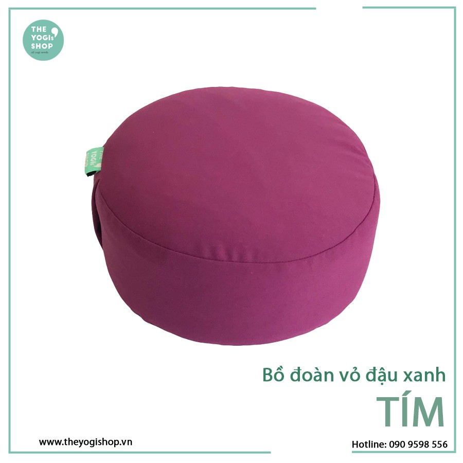 Bồ Đoàn (Đệm) Ngồi thiền Vỏ Đậu Xanh The Yogis' Shop - Kích thước: đường kính 25cm, cao 8cm