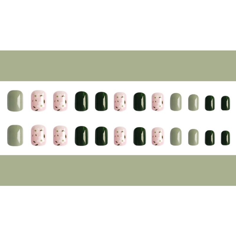 Set 24 móng giả N473 dáng móng ngắn ( Tặng kèm keo và dũa )