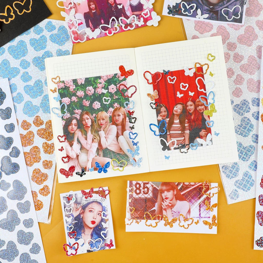 Sticker bướm Có viền version 2 loại to siêu nhiều Trang trí Toploader