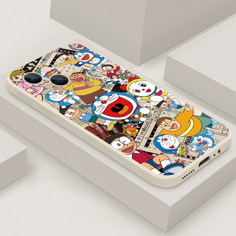 Ốp Điện Thoại Silicon Mềm Hình Doraemon Dễ Thương Cho iPhone 13 12 11 mini Pro Max XS XR X 7 8 SE 6 6S mini Pro