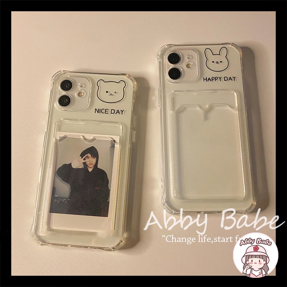 Ốp Điện Thoại Bằng TPU Mềm Trong Suốt Chống Sốc Có Ngăn Đựng Thẻ Cho IP 13 12 11 Pro Max X XS XR 8 7 Plus