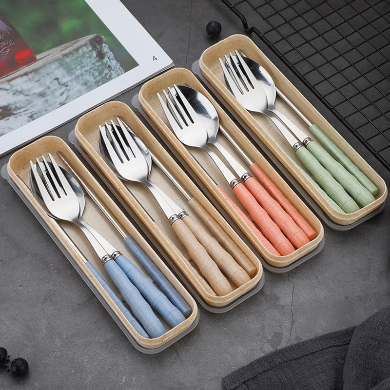 Bộ dao kéo 3 món, đũa, thìa, dĩa, hộp đựng đồ | BigBuy360 - bigbuy360.vn