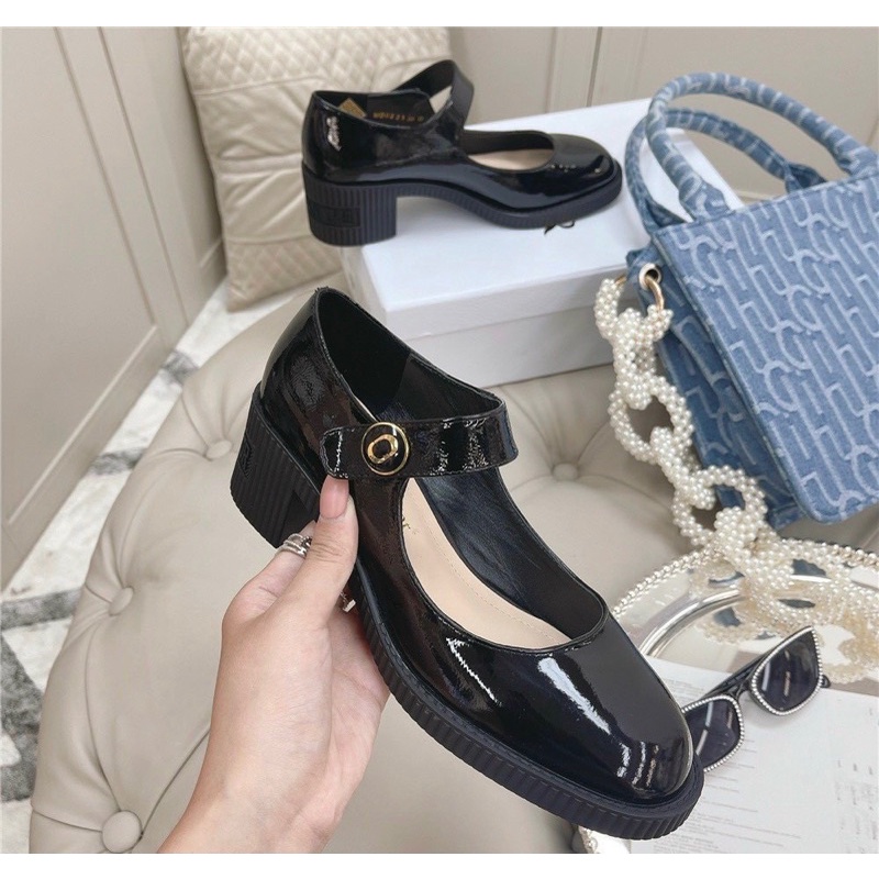 Giày búp bê vintage da bóng da si hàng chuẩn fullbox